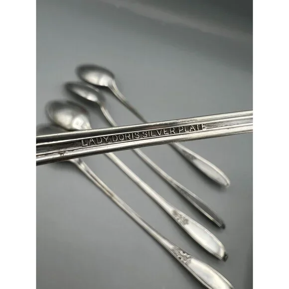 5 Lady Doris AI Silver Plate Ice Tea Spoons PRINCESS 7 in Arnold Palmer Mixer - Picture 6 of 16